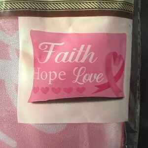 Faith Hope Love Pink Breast Cancer Awareness Pillow Case